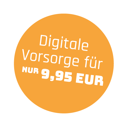 Störer mit dem Text "Digitale Vorsorge für nur 9,95 EUR"